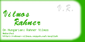 vilmos rahner business card